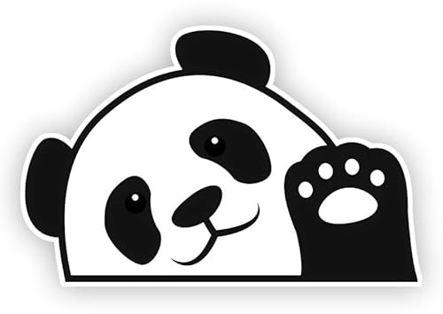 Lot de 2 autocollants de voiture en vinyle Panda de vœux 15 x 10 cm, adorable ours en bambou pour voiture, ordinateur portable, pare-vent arrière, décor animal ludique | # DK145