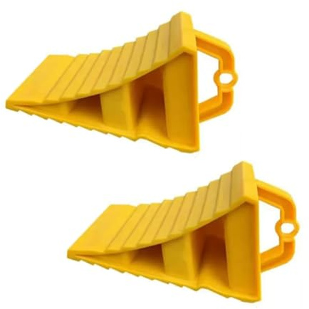 Ehwisbe 2Pack Portable Wheel Chock with Handles Vehicle Car Truck Wheel Anti-Slip Plastic Base Tire Support Pad