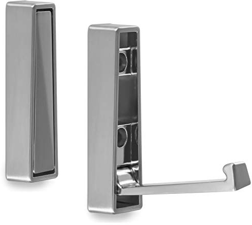 SOTECH 2er Set Aufbau Klapphaken BARI 80 x 20 x 15 mm Chrom matt | mit einzigartigem, konvexen Design der Front Kleiderhaken klappbarer Garderobenhaken Aufbauhaken