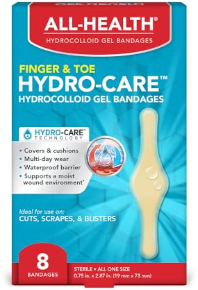 All Health Hydrocolloid Gel Bandages, Fingers & Toes, 8 Count