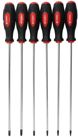 Dapetz ® Long Star Screwdriver Set, TX Star Head Screwdrivers T10 T15 T20 T25 T27 T30-250mm Extra Long Screwdriver Set with Magnetic Tips & Soft Grip Handles