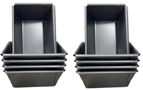 Samuel Groves Great British Bakeware 12 Pack 9cm Mini Superior Double Coated Non-Stick Rectangular Loaf Tin, Mini Cake, Bread, Baking, Oven Safe, Fixed Base, PFOA & BPA Free Cookware, Made in England