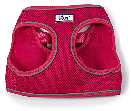 Ancol Viva Step-in-Hundegeschirr, atmungsaktiv, reflektierendes Band, wetterfest, Haustierzubehör, Komfort, Welpen, Spazierengehen, 41–47 cm, Größe S/M, Rosa