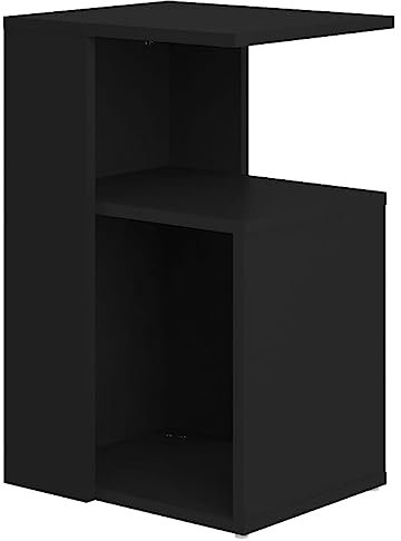 vidaXL Side Table Modern Home Living Room Furniture Accent Coffee Sofa End Table Magazine Rack Storage Space Table Set Chipboard Black