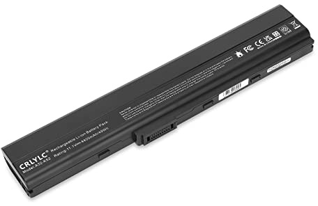 CRLYLC A32-K52 Batterie pour ASUS K52 K52F K52J K52JB K52JC K52JE K52JK K52D K52DE K52DY K52N X52 X52F X52J X52JB X52JC X52JE K52JR K52JT X52N A42 A52 A52F A52J A52N A62 K42 K62 P62 P82