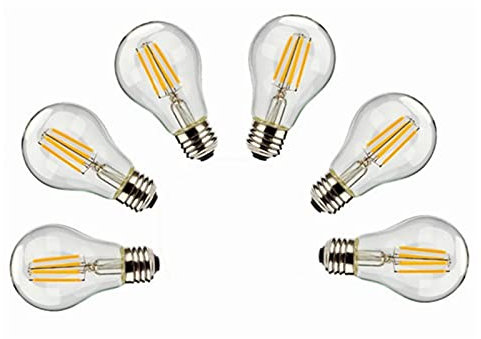 ANTYX Lampadina 3v LED E26/E27 A19 A60 Lampadine di Ricambio a Bassa Tensione (DC 3V) con Base E26/E27 per luci a Stringa Solare Esterna Confezione da 6