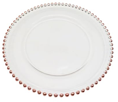 WedDecor Assiette de charge ronde de 33 cm, 1 assiette de présentation pour centre de table, mariage, banquet, fête de Noël, décoration de table, or rose