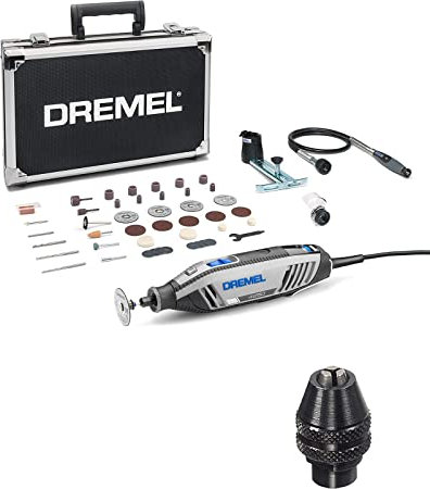Dremel 4250 Outil Rotatif Multifonction Version Exclusive Amazon 175W 3 Adaptations 35 Acc, Vitesse Variable 5000-35000 tr/min & 4486 Mandrin Universel Autoserrant de 0,8mm à 3,2mm