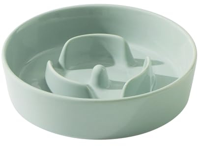 Havniva Futternapf für kleine Hunde, aus Keramik, langsames Fressnapf für kleine Hunde, langsames Fressnapf, langsames Trinken, stoppt Blähen, verhindert Würgen (1 x Hellgrün, 15.5cm)