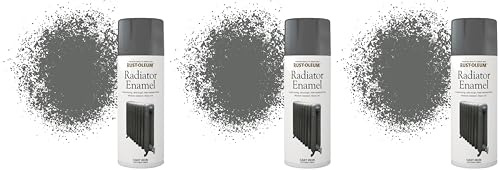 Rust-Oleum 400ml Radiator Enamel Spray Paint - Cast Iron (Pack of 3)