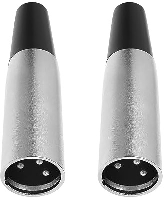 Be In Your Mind 2 Stück 3-polige XLR-Stecker, Elektromobil-Stromanschluss für 12 V 24 V Batterieladegeräte, XLR-Stecker, Metallgehäuse mit Kabelschutz, Klinkenstecker-Adapter