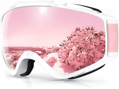Findway Skibrille, Snowboard Brille für Brillenträger Herren Damen Erwachsene Jugendliche OTG UV-Schutz Kompatibler Helm Anti Fog Skibrillen Sphärisch Verspiegelt