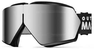 OutdoorMaster Lunettes de ski Seagull, lunettes de snowboard pliables pour les hommes, les femmes et les jeunes, antibuée, protection UV à 100%, port polyvalent