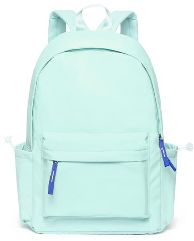 BITUOR Schulrucksack Mädchen, Rucksack Schule Teenager, Schultasche Damen, Schulranzen mit Laptopfach, Wasserdichter, Multi-Tasche Tagesrucksack, Unisex Backpack für Ausflüge, Uni, Schule (Mintgrün)