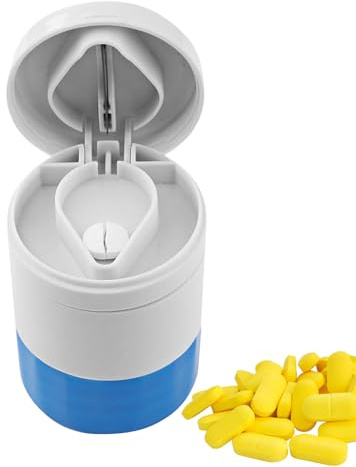 Pillenteiler - Pillenschneider Tablettenteiler | Pillenzerkleinerer Mörser | Tablettenschneider Für Kleine Tabletten | Tablettenmörser Mit Depotfach | Tablettenzerkleinerer Für Vitamin
