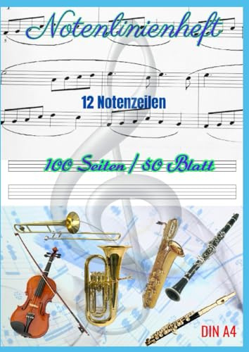 Notenlinienheft 100 Seiten: Notenlinienheft 100 Seiten: Komponisten, Liedermacher, Songschreiber
