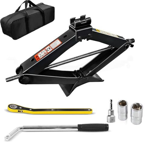TOOSOAR Scherenwagenheber 2T,Car Jack Kit, Tragbarer Auto Wagenheber für Auto, LKW, SUV, Vans