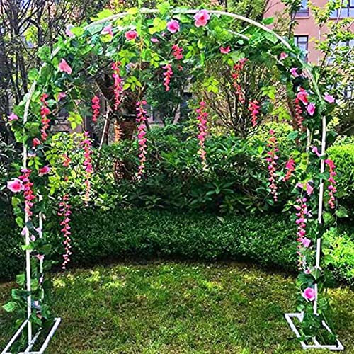 WJMTXAZH Arche Jardin Aluminium Largeur, Arche À Rosiers Métal, Filet À Plantes Grimpantes, Filet de Treillis, pour Récolte de Concombres, Légume, Vignes, Plantes Grimpantes,120x220x40CM