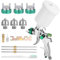 HVLP Professionnel Pistolet à Peinture, aérographe avec réservoir pour Peinture de 600ml avec 3 Buses 1,4mm 1,7mm 2,0mm, Pistolet A Peinture HVLP pour la Peinture de Meubles automatiques