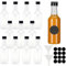 PORUPAEL Lot de 12 mini bouteilles d'alcool, mini bouteilles d'alcool avec couvercles, petites bouteilles d'alcool miniatures en plastique avec 2 entonnoirs et 24 autocollants, mini bouteilles