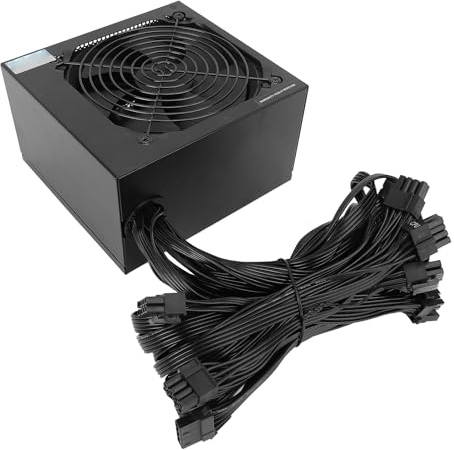 Fuente de Alimentación ATX 700W, 4+4pin X2CPU Fuente de Alimentación Modular con Ventilador de 12 Cm, Fuente de Alimentación de PC de 12 V para Interfaz de la Tarjeta Gráfica de