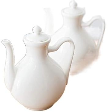 GLJTUO Dispensador De Aceite Y Vinagre, Botella De Aceite De Porcelana Blanca, Vinagre De Salsa De Soja, Mini Aceitera De Cerámica, Vinagrera De Salsa De Soja, Vinagrera De,