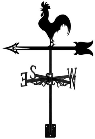 Vane - Veleta decorativa de hierro con forma de animal, 33 x 55 cm, indicador de dirección para patio, jardín, granja, gallo