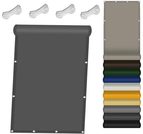 Tenda da Sole 170 x 200 cm Rettangolare Impermeabile, Protezione Solare Tettoia Ombreggiante Vari Colori e Misure per Esterno, Giardino, Terrazzo, Balcone, Patio, Grigio Scuro