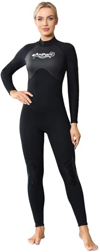 AnParc Wetsuit Women 3mm Neoprene, Cold Water Swimming with Back Zipper for Diving, Swimming, Surfing, Snorkeling (Small)