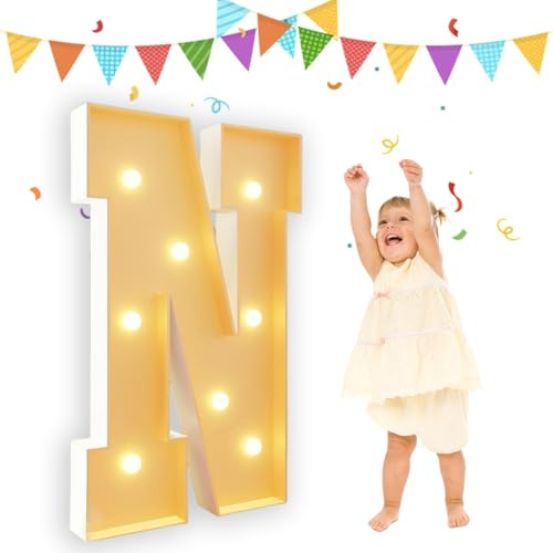 Lettres N prédécoupées pour chapiteau de 0,9 m - Grands chiffres pour décoration de fête de mariage, anniversaire, vacances