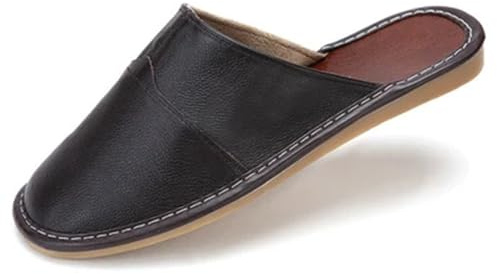IRGVJIFR Herrtofflor läder sneakers för män, storlekar 35 till 44, Casa For, lyxiga unisex skor, Mörkbrun, 37 EU