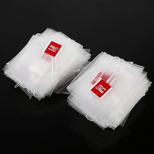 Xixian Bustine per Infusore per tè in Nylon, 100 Pezzi, Sane, Resistenti Al Calore, Resistenti Sfregamento per tè Fatto in Casa, Stufati, Marinate, Spirale, Bouquet Garni
