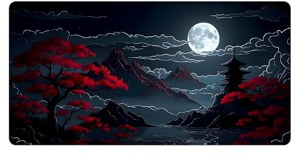 artslion Large Mouse Mat 80x40cm for Office & Gaming – Extended Desk Mat Full moon Designs Mouse Pad Smooth Surface Non-Slip Base