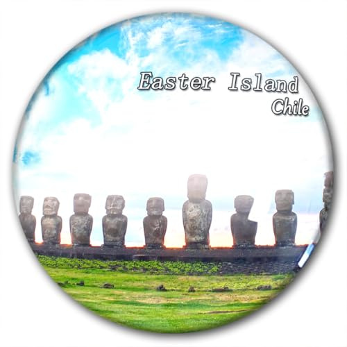 Kühlschrankmagnet, Motiv: Chile Osterinsel, dekorativer Magnet, Reise-Souvenir, Glas