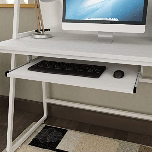 Ergonomisk tangentbordsbricka i trä 60 x 27 cm med justerbara armstöd, metallskena under skrivbordet, tangentbordsstativ i lönn, för bekväm arbetsyta