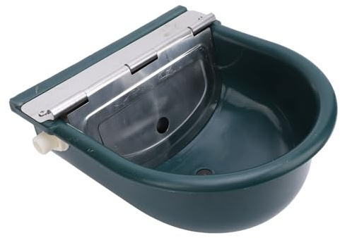 SIXRUN Ciotola Automatica per Acqua Potabile per Animali, Abbeveratoio in Acciaio Inossidabile ABS per Bestiame di Mucca, Capra, Cavallo, Forniture per Animali Domestici, Distributore (verde scuro)