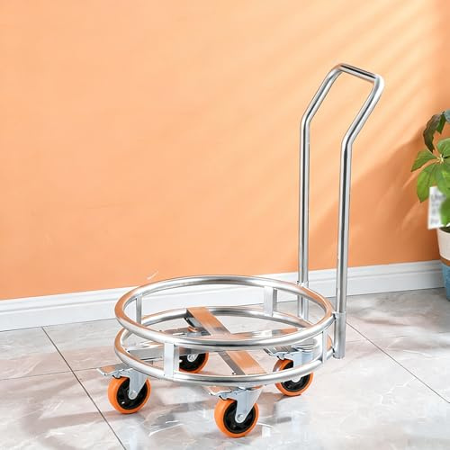 Portapentola in acciaio inox con ruote, supporto mobile per bombola del gas isolato, per secchio del latte e pentola per zuppe (57 x 57 x 75 cm), soluzione da cucina durevole e portatile