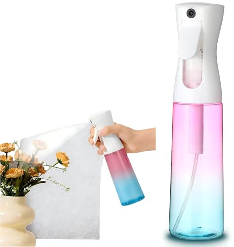 Elenviorina 300ml Continuous Fine-Mist Spray Bottle – Refillable Hair Water Spray Bottle for Styling, Plants, Pets & Home Cleaning – Continuous Mist Sprayer for Salon, Gardening and Skincare