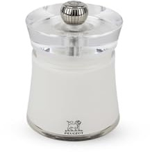 PEUGEOT - Bali 8 cm Salt Mill - Classic Grind System - White | Powdered Salt Innovation, Zirlion Mechanism - Acrylic - Made in France