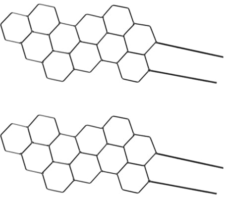 EPIGEIST Enrejado para Plantas Trepadoras de Hierro Negro, Forma Panal Geométrico, Tamaño 13 X 38.5 Cm, 2 Unidades, Soporte para Macetas de Interior y Exterior, Estructura