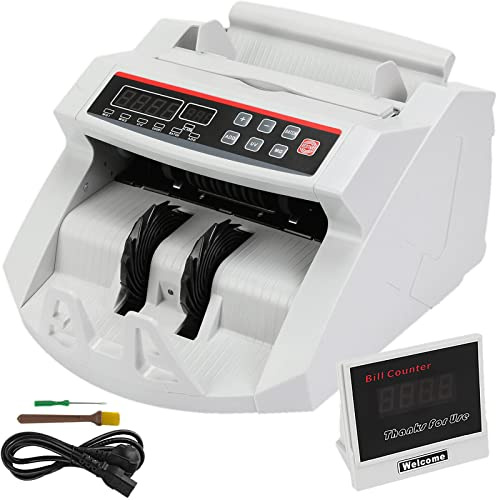 BuoQua Conta Banconote Denaro Contatore Con Display LED Contabanconote Professionale Con Rivelatore di Banconote False, UV/MG, 1000 banconote/minuto, Conta SOLO Numero di Fogli