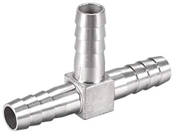 sourcing map 1/2-Inch (13mm) Hose ID Barb Fitting Stainless Steel 3 Way T Shaped Union Home Brew Fitting