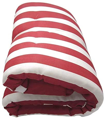 Dabuty Online, S.L. Pack de 2 Cojines de Tumbona Acolchada de Rayas 180 x 50 X 5 cm Colchón Texturas. Colchoneta Tumbona (Rojo)