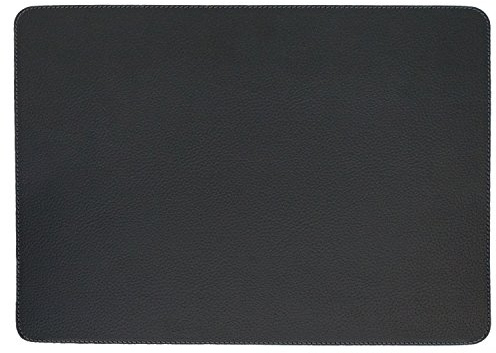 Nikalaz 1 Stück Platzdeckchen aus recyceltem Leder, Platzset, Platzmatte, Tischset (45.7 x 33.02 cm, Schwarz)