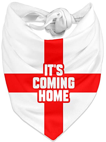 Dogsy Its Coming Home Dog Bandana | England Dog Bandana | Its Coming Home Bandana for Dogs | England Flag Bandana | Football Dog Bandana for Dogs | England Dog Accessories (Small)