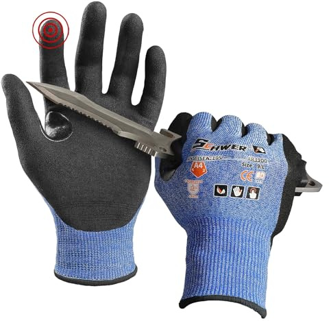 Schwer A4 AIR-SKIN Cut Resistant Work Gloves with Extreme Lightweight & Thin, Grip Glove for Fishing, Refined Work, Gardening Gloves for Yard, Touchscreen, 3D-Comfort Fit, Men Women Gifts, AR3900, S