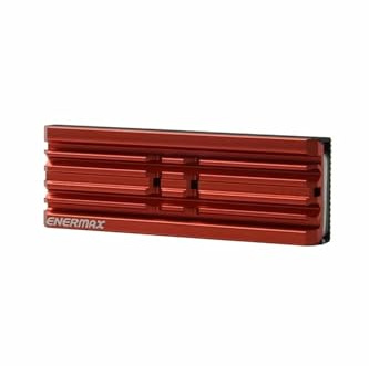 Enermax ESC001 Röd termisk kylfläns för M.2 2280 enkel- och dubbelsidig SSD, aluminium, heatsink kompatibel med PS5