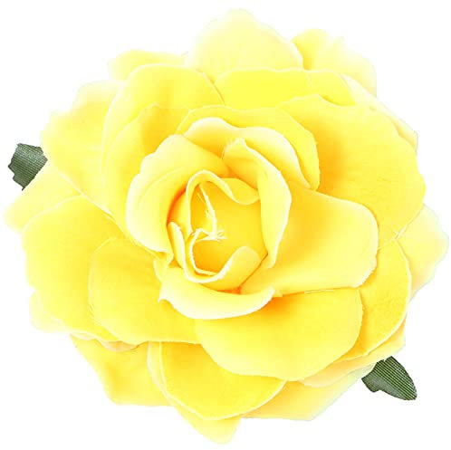 OSALADI Mexikanische Haarblumen Rose Haarnadelkünstig Künstliche Rosenblume Brosche Stift Blumenbrosche Up Rose Blumenhaarklammern für Frauen Gelb Brosche