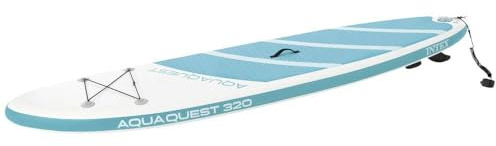 Intex 68242NP - Aqua Quest 320 SUP Gonfiabile, con Pompa Manuale e Remo da 216 cm, PVC, Multicolore, 320x81x15 cm