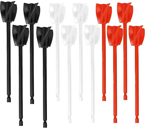HEIBTENY Reusable Plastic Paint Mixer Mixing Rod Drill Whisk Stirrer, Paddle Mixer Drill Attachment Mixing Tool, Epoxy Mixer Attachment for Drill Mixing Epoxy Resin Oil Paints and Latex